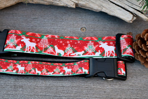 Festive Moose 1"  Collar